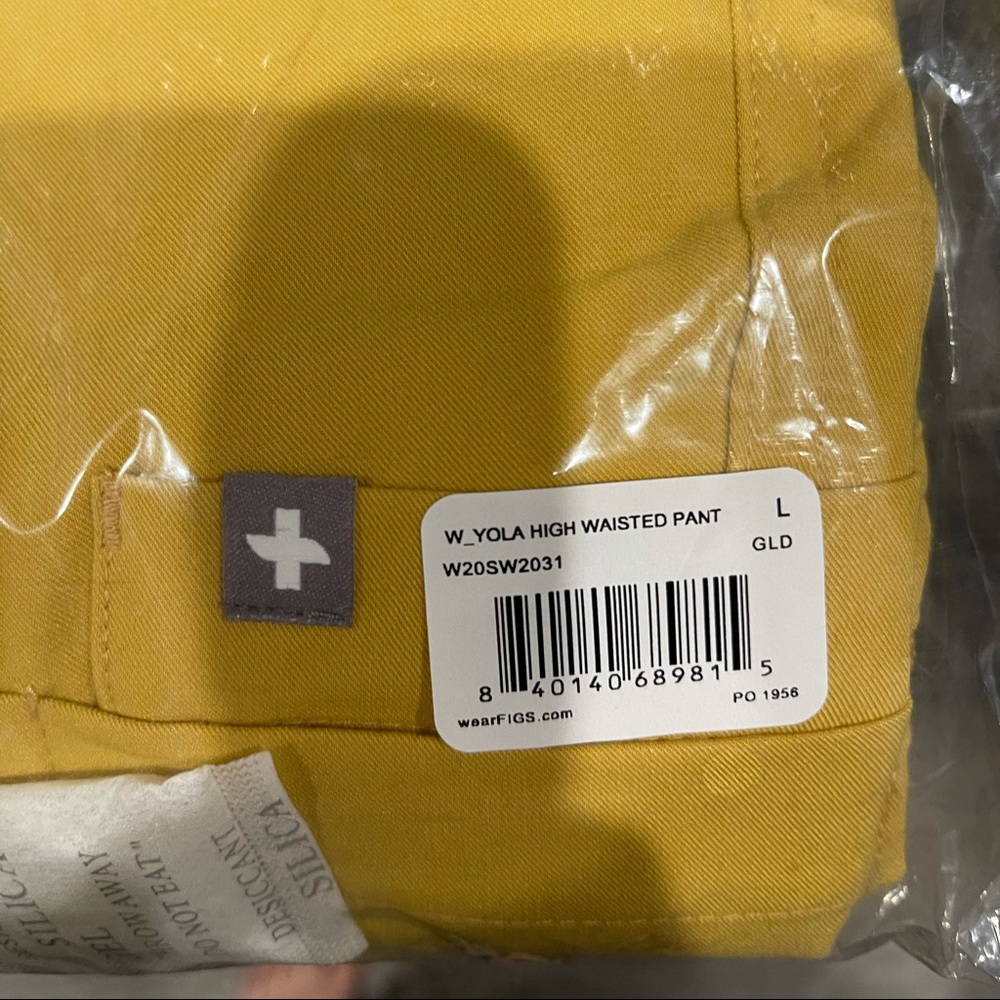 Large Gold high waisted Yola Scrub pants brands new